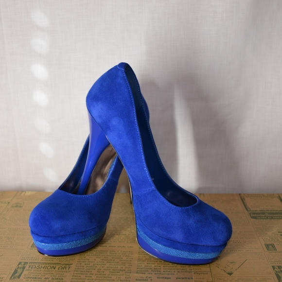 Steve Madden Adell Blue Suede Heels 8.5 M - Picture 2 of 8